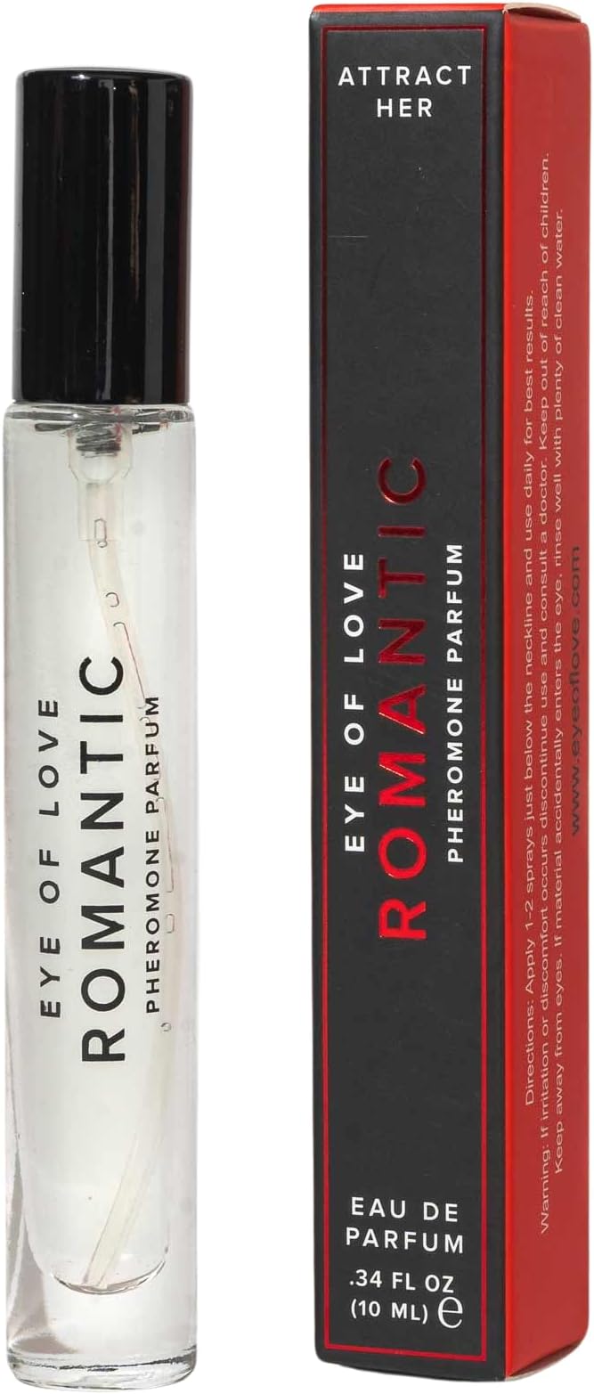 Eye of Love Romantic Pheromone Cologne for Men - Sandalwood Mint Perfume with Lemongrass & Vanilla - Long Lasting Plant-Based Fragrances for Date Nights - 10ml/0.34fl oz Men's Parfum