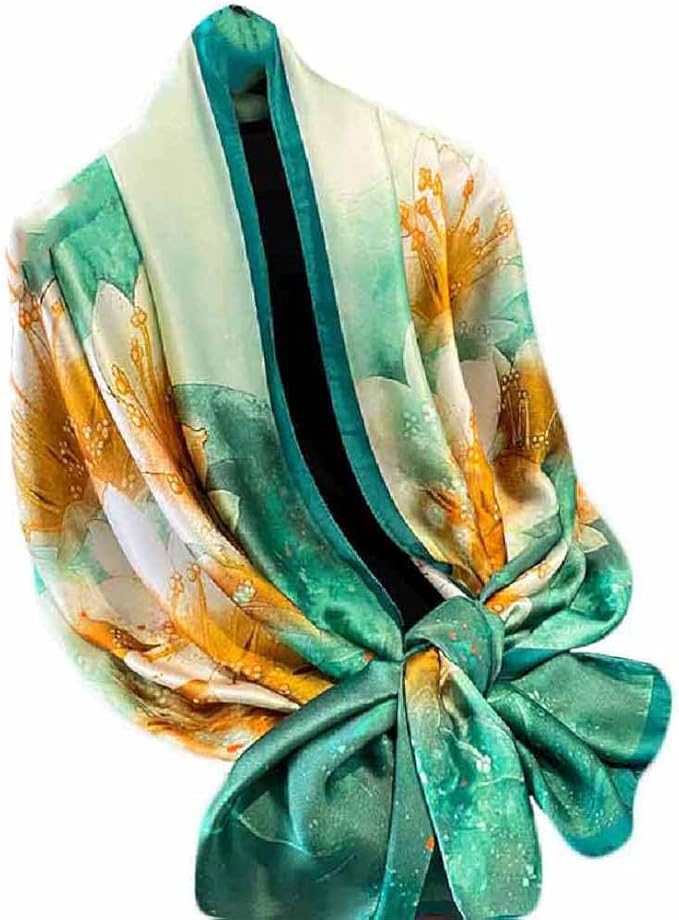 Pokeedioty Scarfs for Women Lightweight Head Scarf Fashion Scarves Elegant Floral Pattern Sunscreen Shawls and Wraps