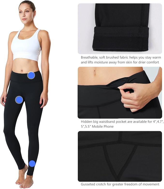 baleaf Winter Clothing Women Leggings Fleece Lined Tights Thermal Warm Thick Cold Weather Gear 1 Pockets