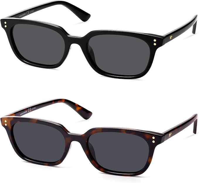 VANLINKER Polarized Trendy Small Slim Skinny Square Cat Eye Sunglasses for Women Men Retro Shades VL9862