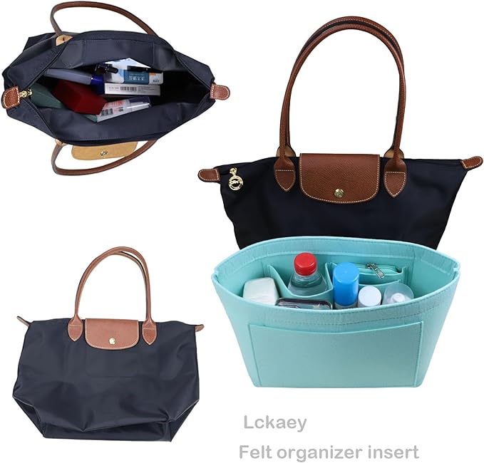 Lckaey bag Organizer Insert for longchamp le pliage organizer insert Handbags Organizer 1012hu blue-M