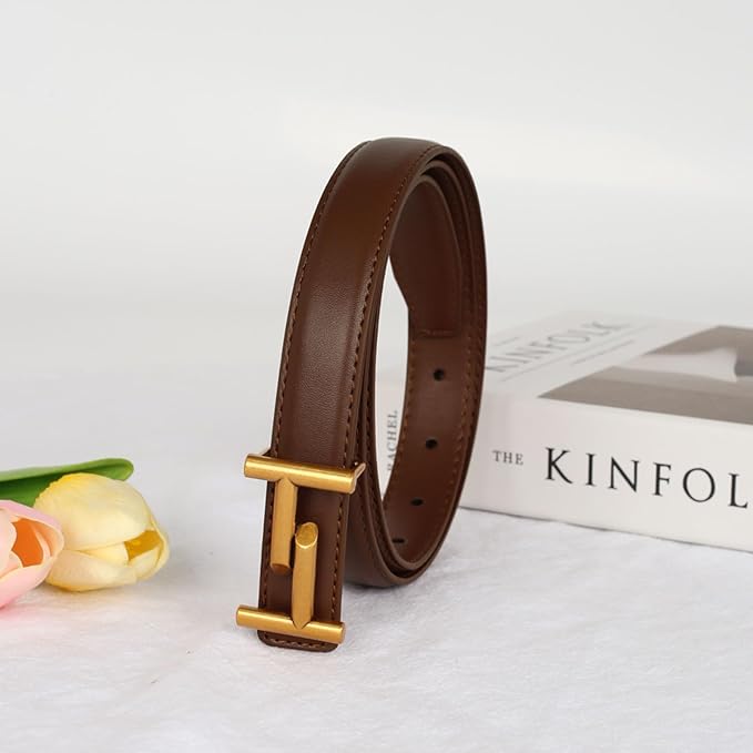 Relang Women's Belts with Gold Buckle, Fashion Waist Band, Elegant Ladies' Belt, Gift for Women