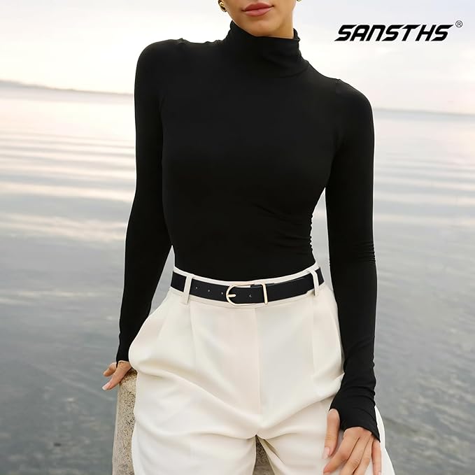 SANSTHS Women Faux Leather Chic Belts for Jeans Pants Fashion Ladies Belt Solid Color with Gold Curved Pin Buckle