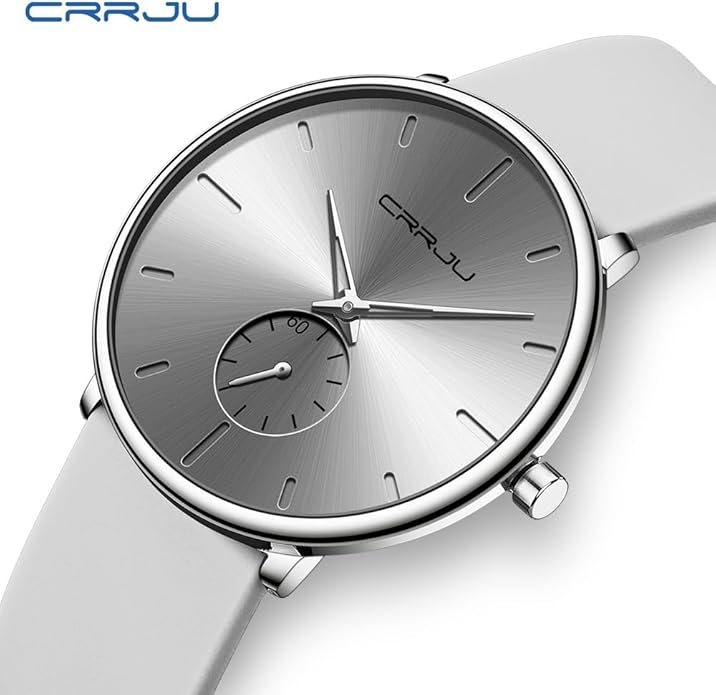 CRRJU Men’s Women Watch Casual Stylish Waterproof Quartz Unisex Wristwatches, Ultra Thin Watches for Men Women, Colorful Silicone Band