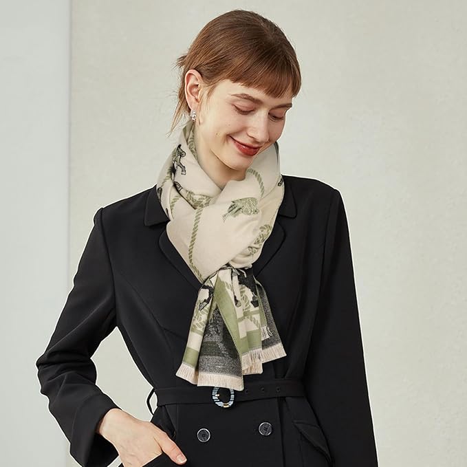 EXTREE Scarfs for Women Pashmina Silky Shawl Wrap for Evening Dressing Blanket Open Front Poncho Cape
