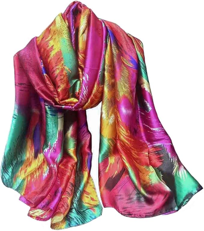 Pokeedioty Scarfs for Women Lightweight Head Scarf Fashion Scarves Elegant Floral Pattern Sunscreen Shawls and Wraps