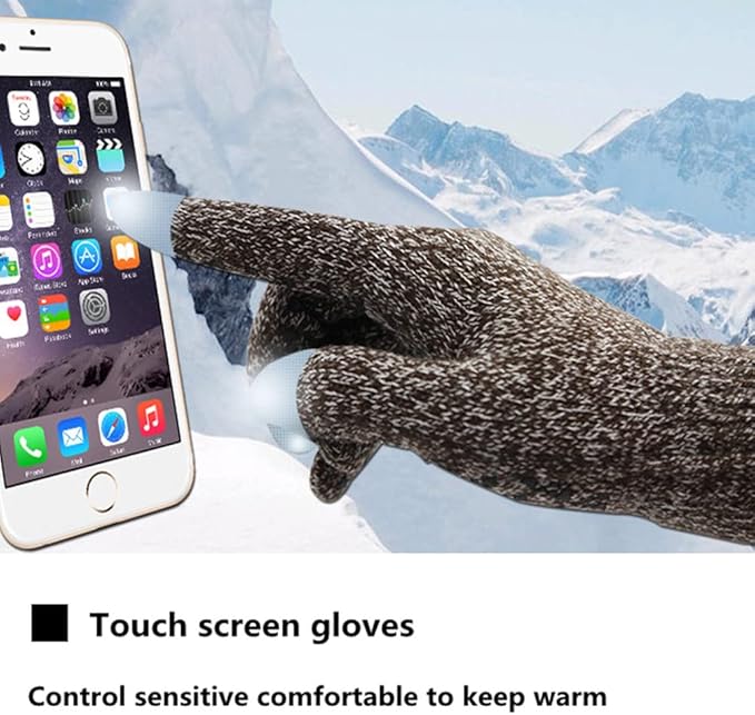 Winter Hat Scarf Gloves Set for Women Womens Knit Warm Hat Beanie Long Scarf Touchscreen Gloves Skull Caps Neck Scarves