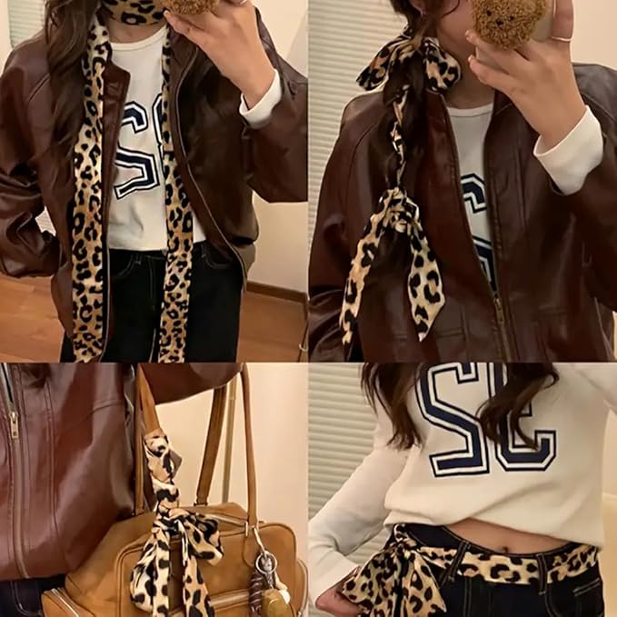 Purse Scarf for Women, Multifunctional Skinny Scarf for Bags Hair Neck Fashion Accessories