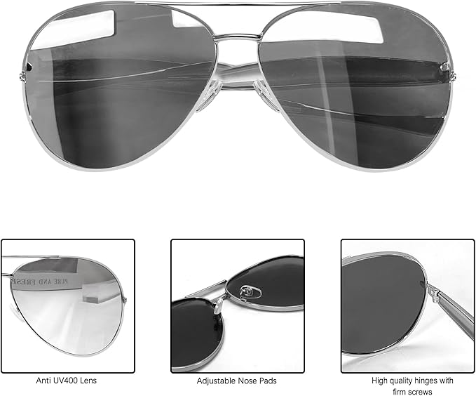 Retro Gold Aviator Sunglasses for Women Men, 2025 Metal Oversized 70s Aviators Sun Glasses