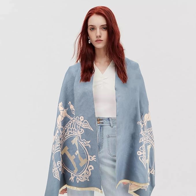 EXTREE Scarfs for Women Pashmina Silky Shawl Wrap for Evening Dressing Blanket Open Front Poncho Cape