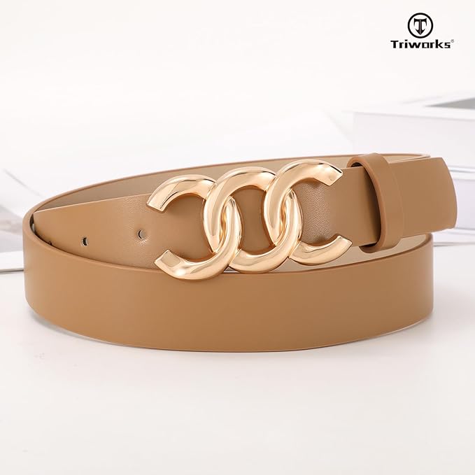 TRIWORKS 3 Pack Women's Belts for Jeans Pants Fashion Waist Belts for Ladies Leather Belts