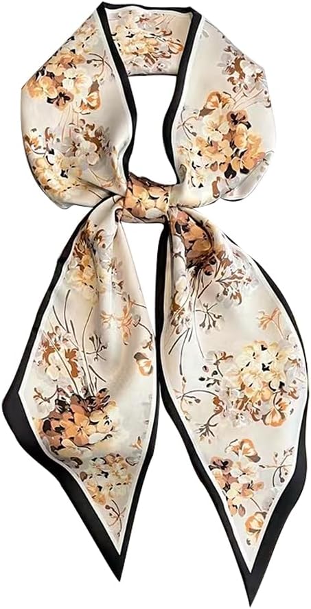 Livrerpi Silk Feeling Head Scarf Fashion Satin Hair Scarf Square Long Scarves for Women Gifts