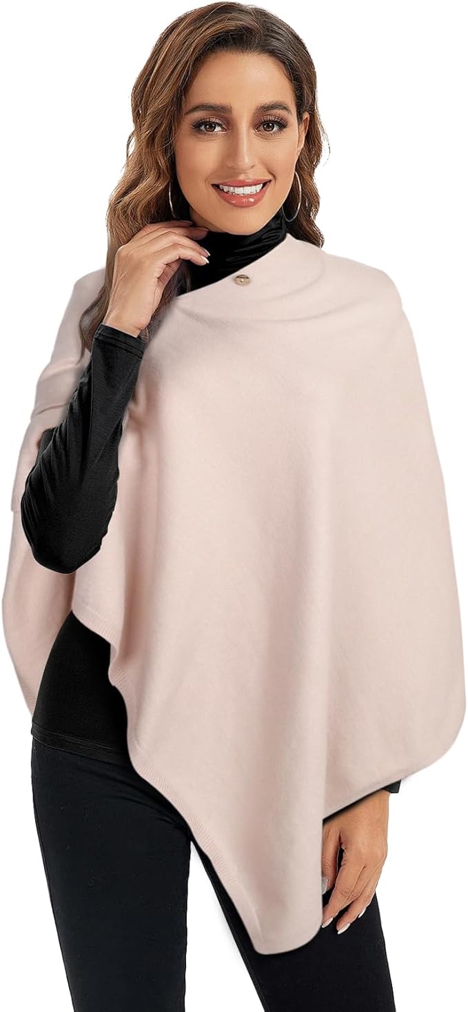 EXTREE Scarfs for Women Pashmina Silky Shawl Wrap for Evening Dressing Blanket Open Front Poncho Cape