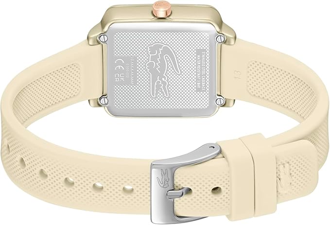 Lacoste.12.12 Flow Women's 3H Quartz Watch - Slim Silicone Strap - Square Case - Water Resistant up to 3ATM/30 Meters - Minimalist Elegance for Her - 26mm