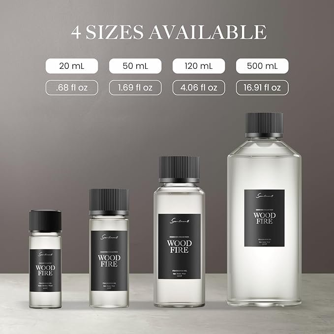 Scentiment Diffuser Oil - Wood Fire Designer Collection | Aromatherapy Home Fragrance | Luxurious Scent with Notes of Slightly Spicy, Smokey, Wood (120 mL)