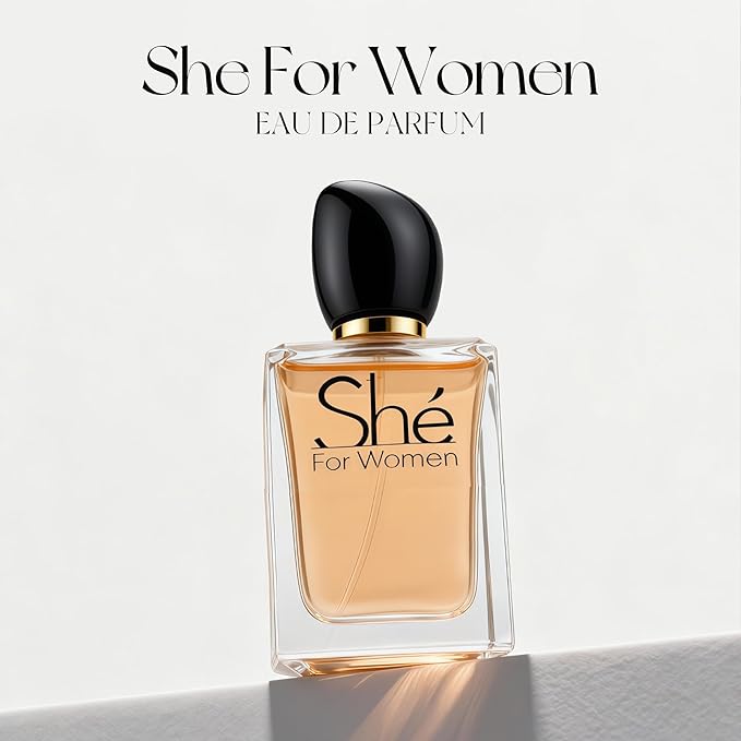 She, Perfume for Women, Long Lasting EDP, Feminine Scent, Delicate Fragrances for Women, Day to Night Wear, 3.4 Fl Oz