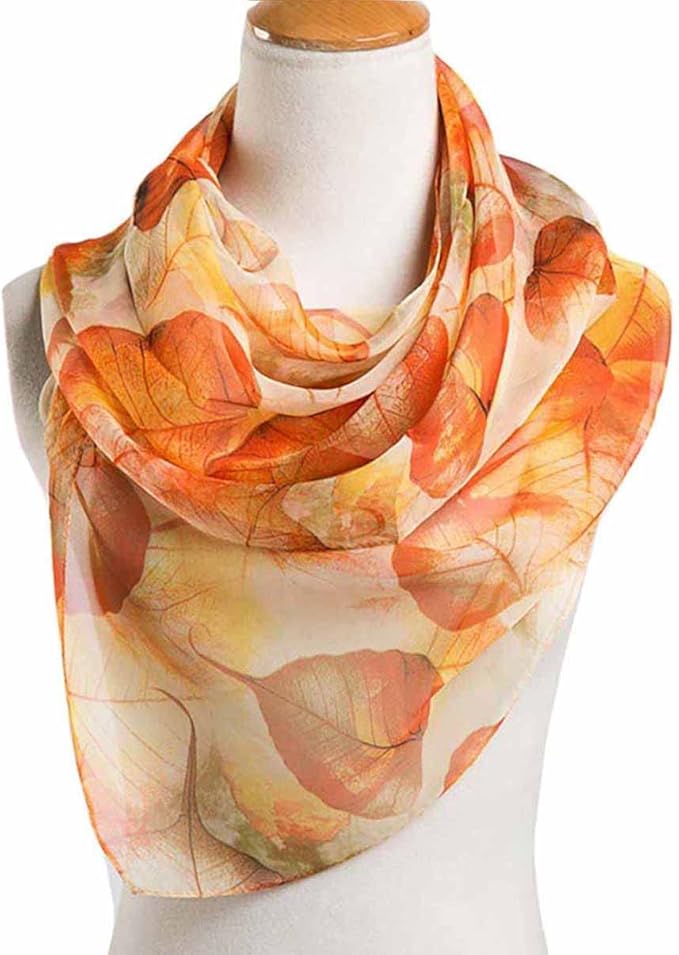 Pokeedioty Scarfs for Women Lightweight Scarves Elegant Floral Pattern Sheer Scarfs Shawls Wraps