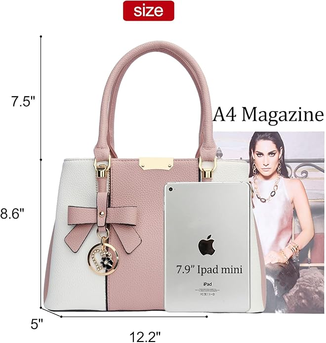KKXIU 3 Zippered Compartments Purses and Handbags for Women Top Handle Satchel Shoulder Ladies Bags