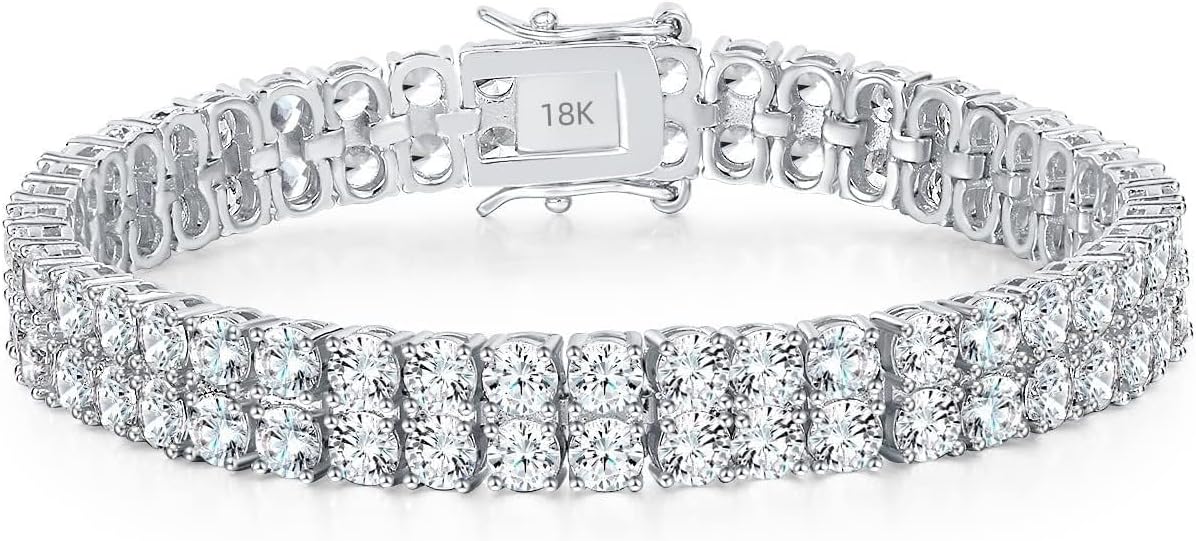 18K Platinum Authentic Full Diamond Bracelet Paired with Pure Natural Moissanite Diamonds, Versatile and Trendy Jewelry for Women