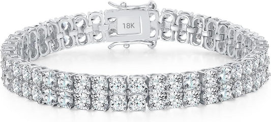 18K Platinum Authentic Full Diamond Bracelet Paired with Pure Natural Moissanite Diamonds, Versatile and Trendy Jewelry for Women