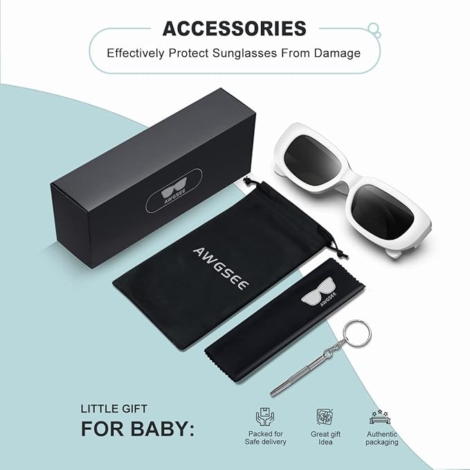 Retro Rectangle Kids Sunglasses 90’s Vintage Fashion Narrow Square Frame Glasses Shades for Girls Boys UV Protection