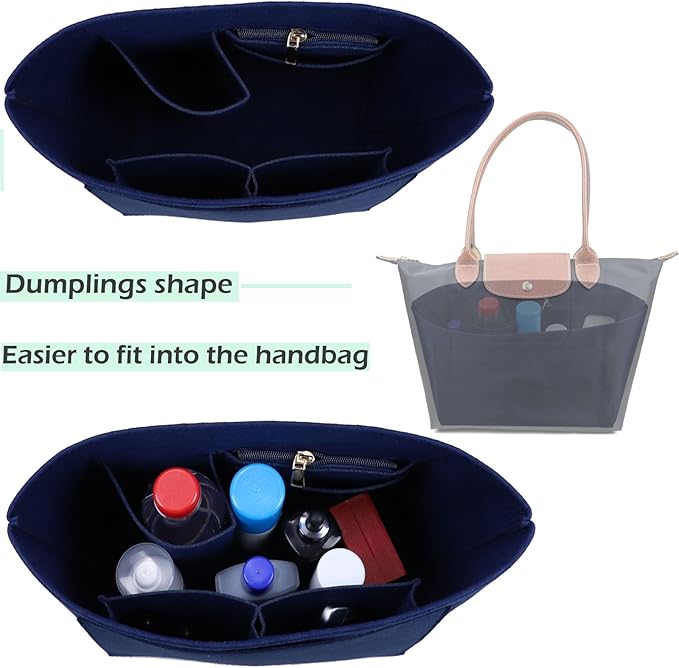 Purse Organizer for Le Pliage Handbags insert Organizer insert 1012blue-L