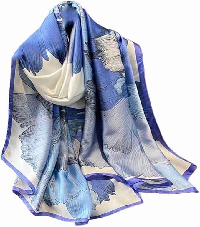 Pokeedioty Scarfs for Women Lightweight Head Scarf Fashion Scarves Elegant Floral Pattern Sunscreen Shawls and Wraps