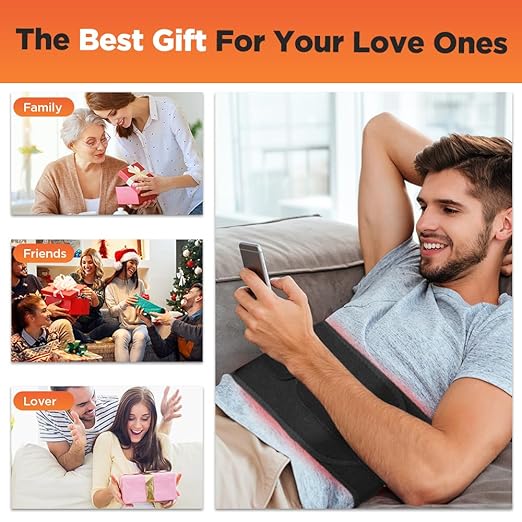 Cordless Heating Pad with Massager for Back Pain Relief, Rechargeable Red Light Therapy Belt, Lower Back Massager with 5 Heat 3 Vibration, Birthday Gifts for Dad Mom Men Women Grandpa Grandma