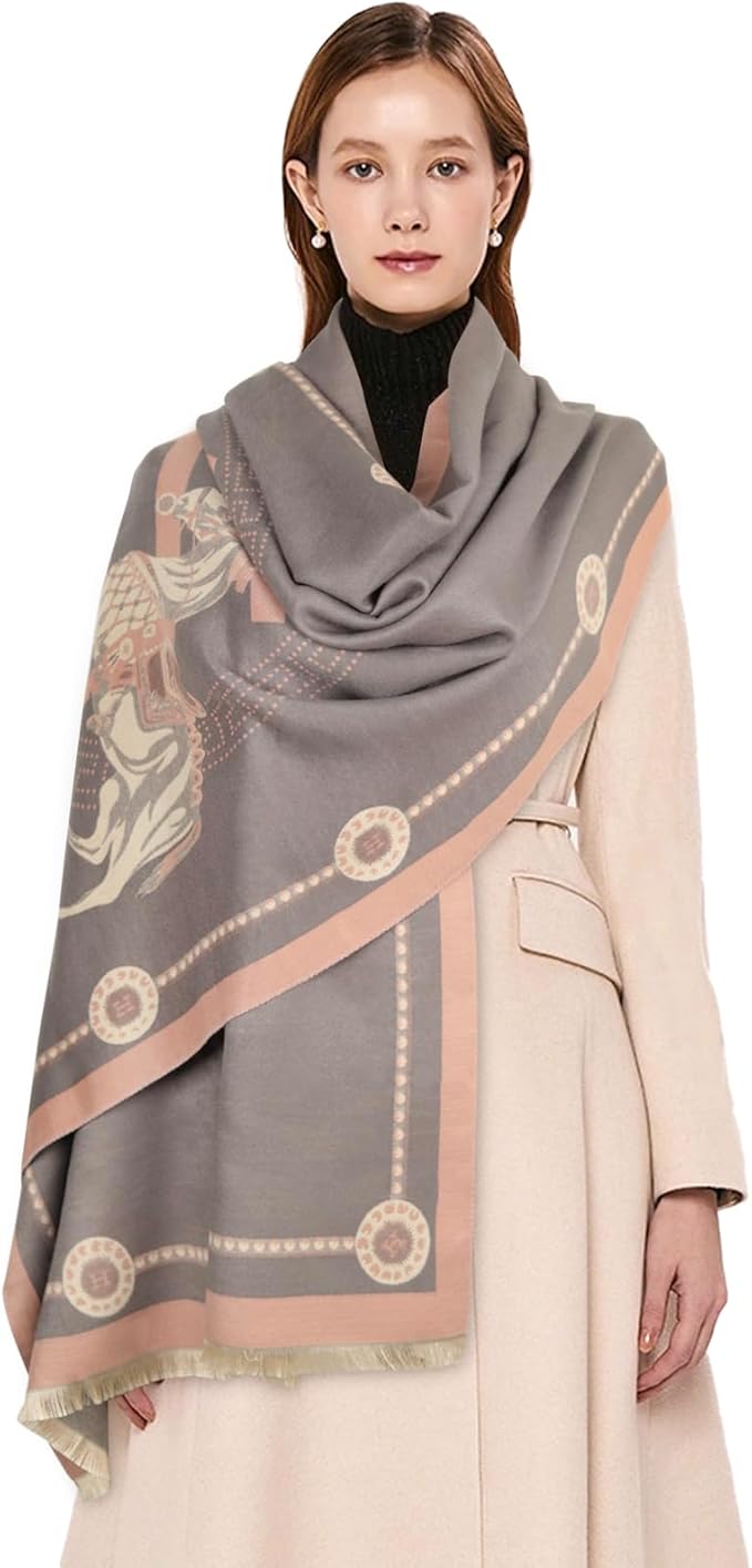 EXTREE Scarfs for Women Pashmina Silky Shawl Wrap for Evening Dressing Blanket Open Front Poncho Cape