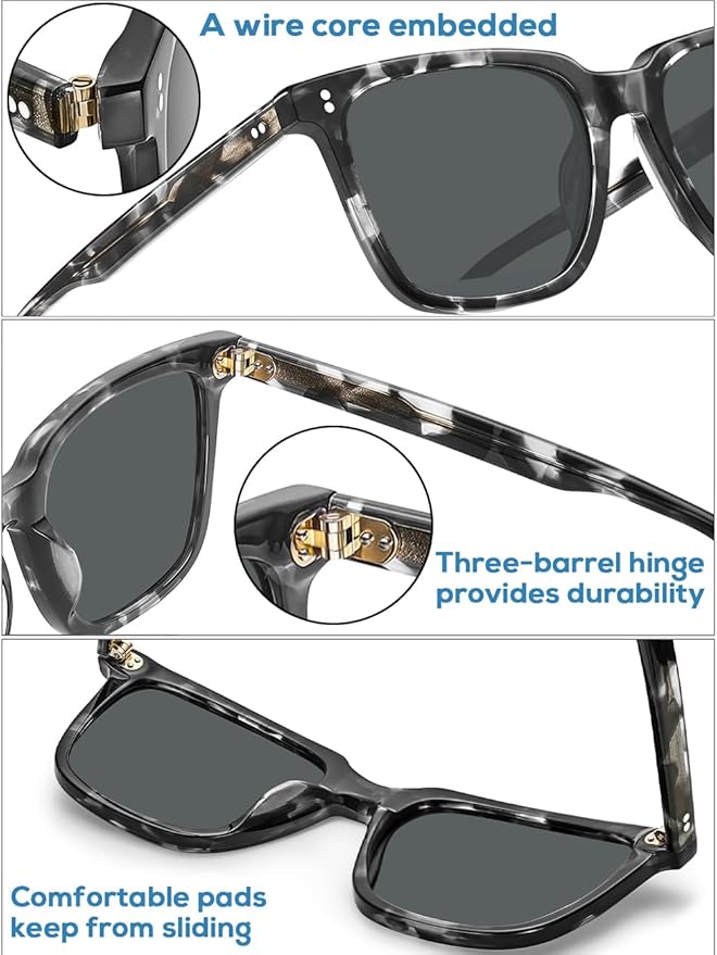 CARFIA Polarized Sunglasses for Women: Acetate, Small/Medium Size, UV400 Anti Glare CA5354
