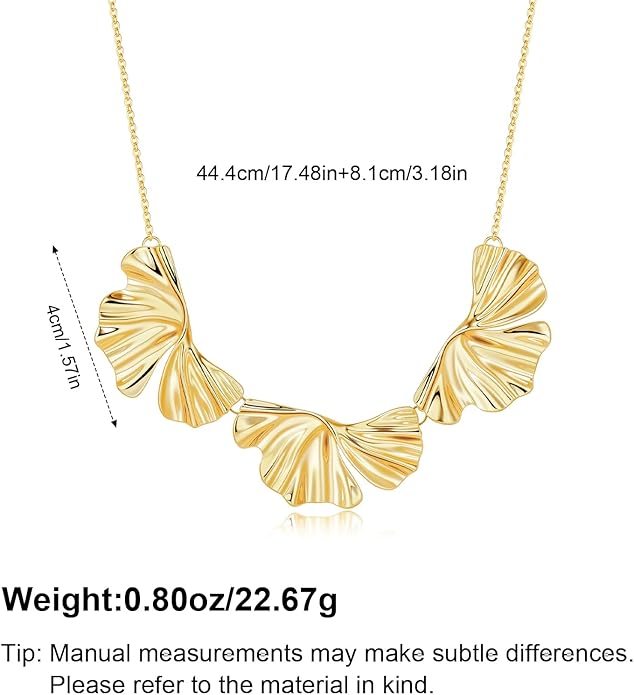 Statement Flower Necklace for Women Gold Plated Chunky Floral Collar Boho Choker Jewelry