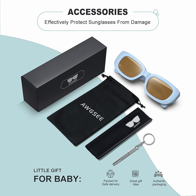 Retro Rectangle Kids Sunglasses 90’s Vintage Fashion Narrow Square Frame Glasses Shades for Girls Boys UV Protection