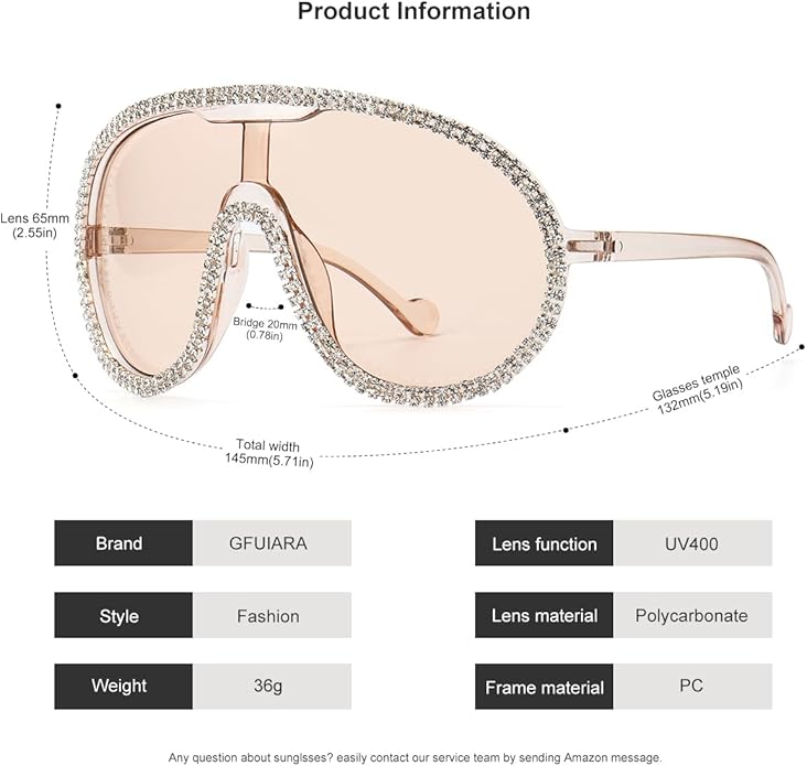 Trendy Oversized Sunglasses for Women Men Fashion Shield Aviator Sun Glasses UV400 Protection Goggles