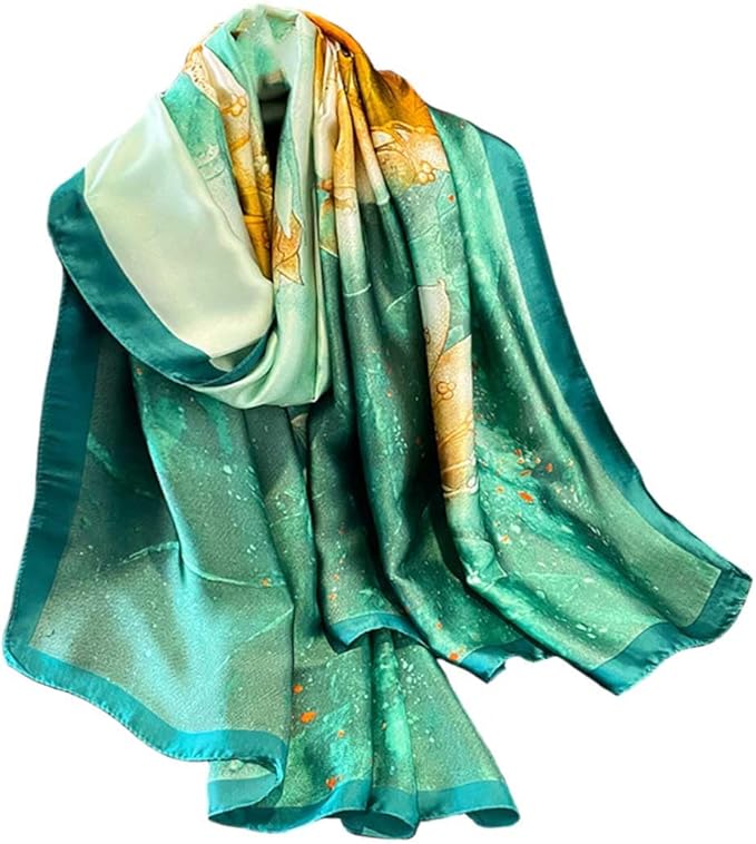 Pokeedioty Scarfs for Women Lightweight Head Scarf Fashion Scarves Elegant Floral Pattern Sunscreen Shawls and Wraps