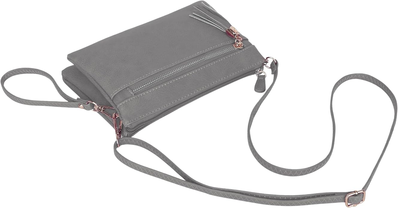 Solene Women's Lightweight Multi Compartment Wristlet Clutch Wallet Crossbody Bag