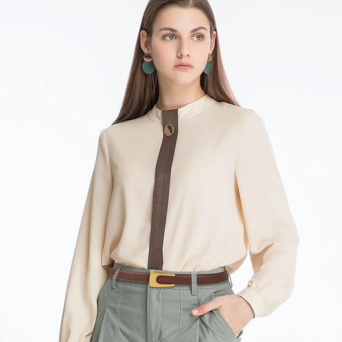 Women's Fashion Classic Metal Buckle Leather Belt with Jeans Dress