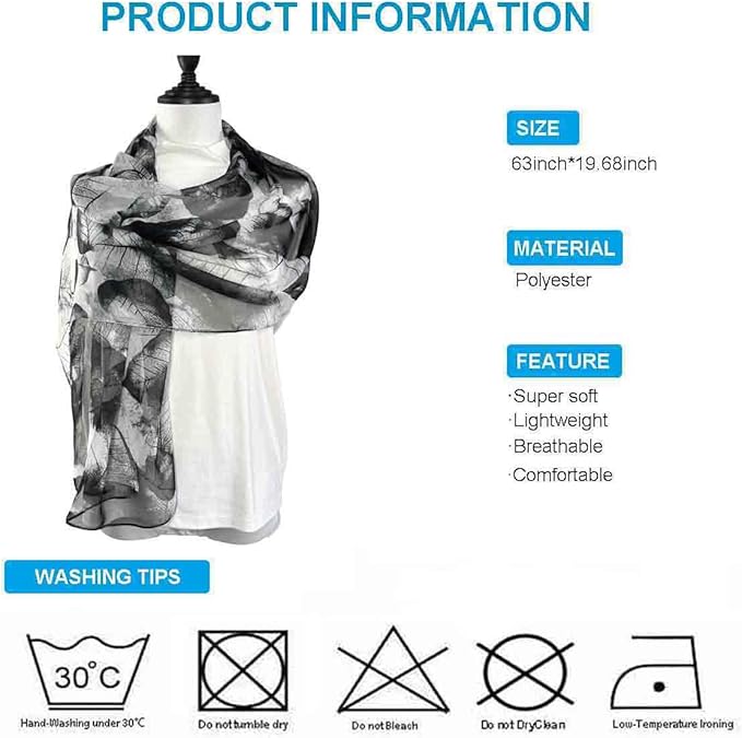 Xyueanlo Scarfs for Women Lightweight Fashion Floral Printed Scarves Neck Scarf Sunscreen Wraps Shawls