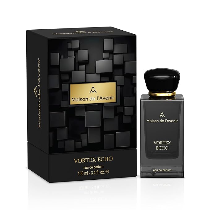Maison de l'Avenir Vortex Echo Eau de Parfum for Men & Women, Unisex Aromatic Spicy Fragrance, Natural & Essential Oils, Long-Lasting Cologne Perfume, 100 ml (3.4 fl oz)
