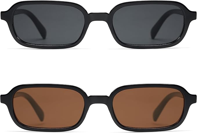 Retro Rectangular Sunglasses for Women Vintage Fashion Trendy Funny Small 90s Square Sunnies 2025 AP3698