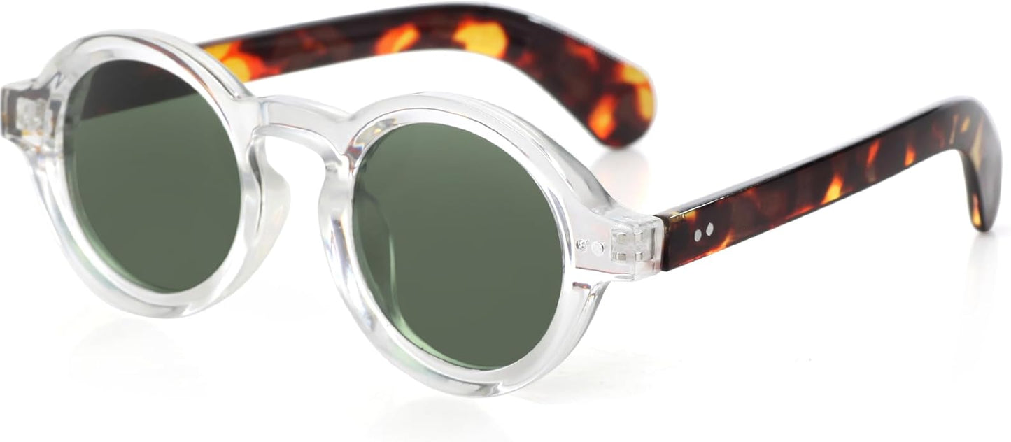 Trendy Round Polarized Sunglasses for Men Women Chunky Hippie Costume Sun Glasses 90s Circle Retro Style
