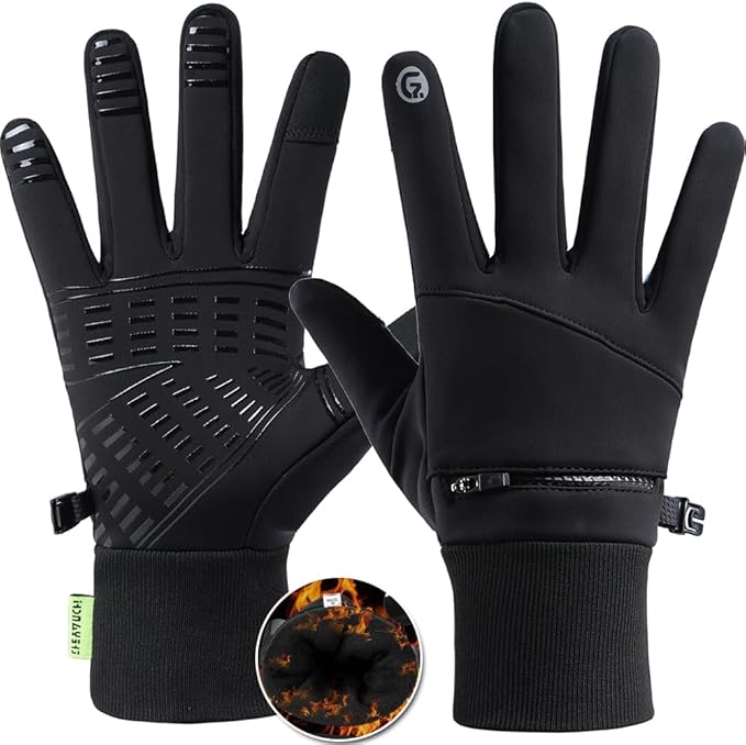 Winter Gloves for Men Women - Waterproof Glove Cold Weather Thermal Sport Gloves, Warm Gloves Touchscreen Glove for Running Cycling Driving Hiking, Windproof Work Gloves Work