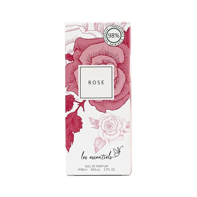 Les Essentiels Rose - Women Perfume - Floral Fragrance - Women's Fragrances with Lemon, Rose, Peony, Raspberry, and Ambered Wood - 2.7 oz