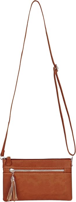 Solene Women's Lightweight Multi Compartment Wristlet Clutch Wallet Crossbody Bag