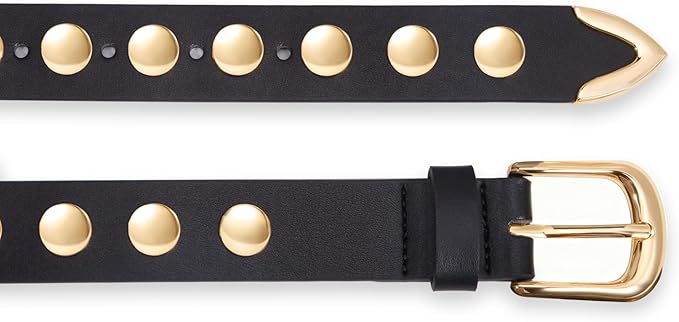 VATAN Women Leather Belt for Jeans Dresses Pants Fashion Ladies Casual Waist Belt with Gold Buckle