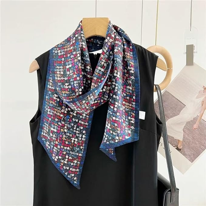 100% Mulberry Silk Ribbon Scarf for Hair Beach Head Wraps for Women Handbag accessories Necktie