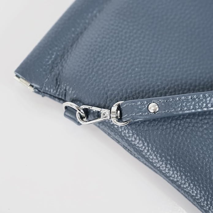 Genuine Leather Wristlet Handbags Purses Cell Phone Pocket Clutch Wallet Coin Purse For Men Women