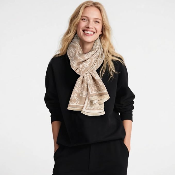 EXTREE Scarfs for Women Pashmina Silky Shawl Wrap for Evening Dressing Blanket Open Front Poncho Cape