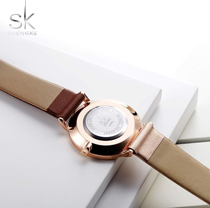 SHENGKE Simplicity Creative Women Watch Genuine Leather Elegant Women Watches Ladies Business Wristwatch