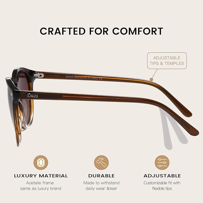 DUCO Polarized Sunglasses for Women Retro Round Women's Sunglasses Classic Vintage UV400 Shades DC1230