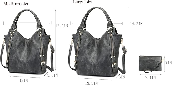 Women Tote Bag Handbags PU Leather Fashion Hobo Shoulder Bags with Adjustable Shoulder Strap